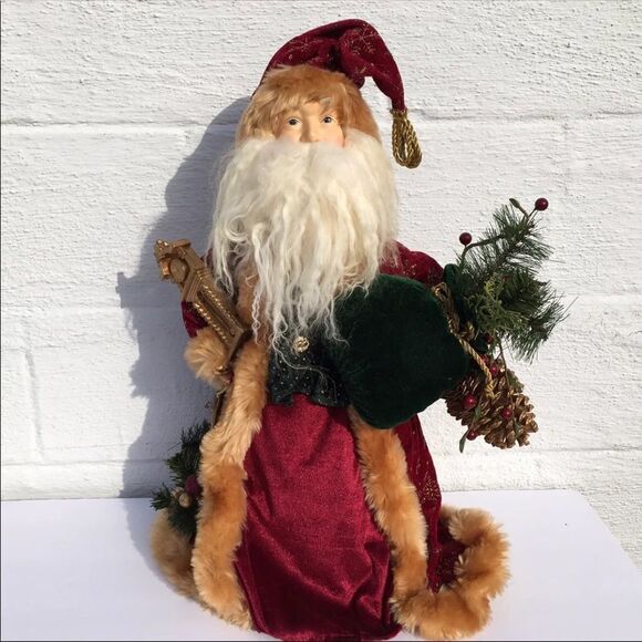 Dan Dee Vintage Old World Santa Father Time Tree Topper Centerpiece
